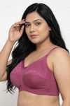 Zivame True Curv Single Layered Non Wired Full Coverage Super Support Bra - Red Violet — thumbnail 4